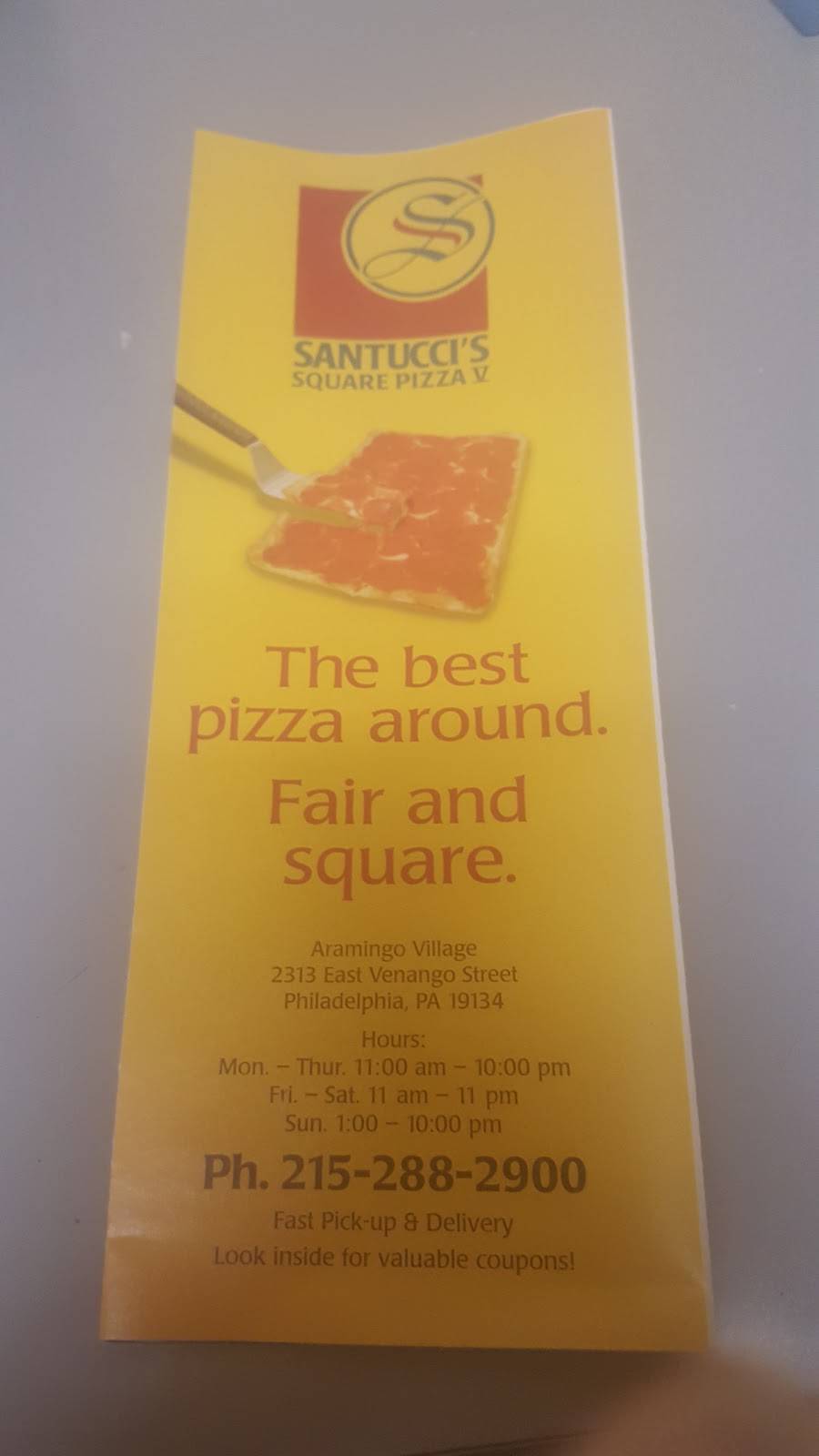 Santucci Square Pizza V | restaurant | 2313 E Venango St, Philadelphia, PA 19134, USA | 2152882900 OR +1 215-288-2900