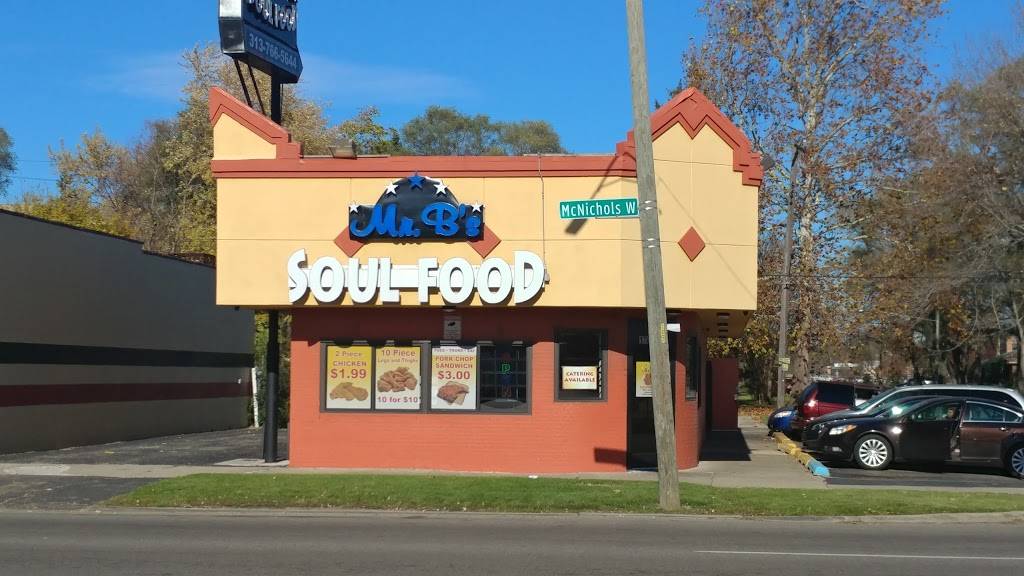 Mr. Bs Soul Food | restaurant | 17600 W McNichols Rd, Detroit, MI 48235, USA | 3137665644 OR +1 313-766-5644
