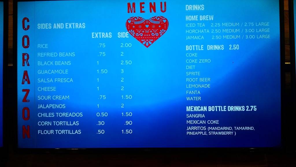 Corazon Mexican Food | restaurant | 1255 S Mary Ave, Sunnyvale, CA 94087, USA | 4084980458 OR +1 408-498-0458