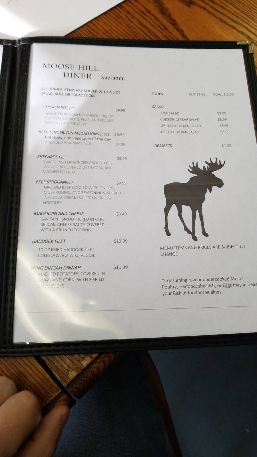 Moose Hill Diner | restaurant | 160 Fayette Rd, Livermore Falls, ME 04254, USA | 2078973200 OR +1 207-897-3200