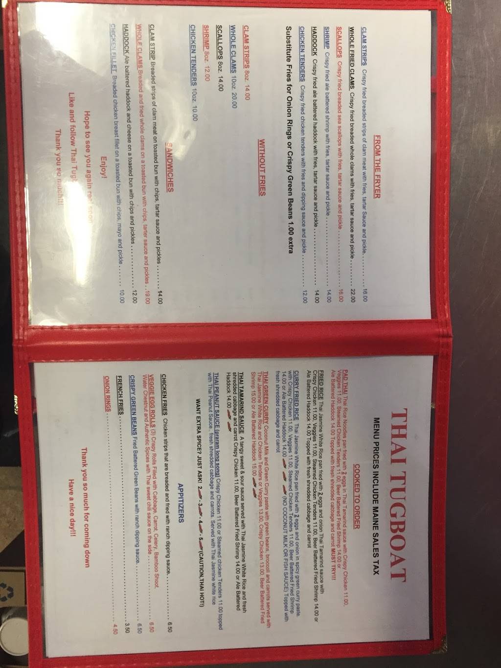 Thai Tugboat | restaurant | 525Main St, Rockland, ME 04841, USA | 2076916800 OR +1 207-691-6800