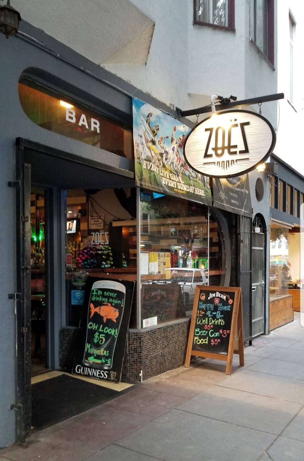 Zoes | restaurant | 3088 24th St, San Francisco, CA 94110, USA | 4155702213 OR +1 415-570-2213