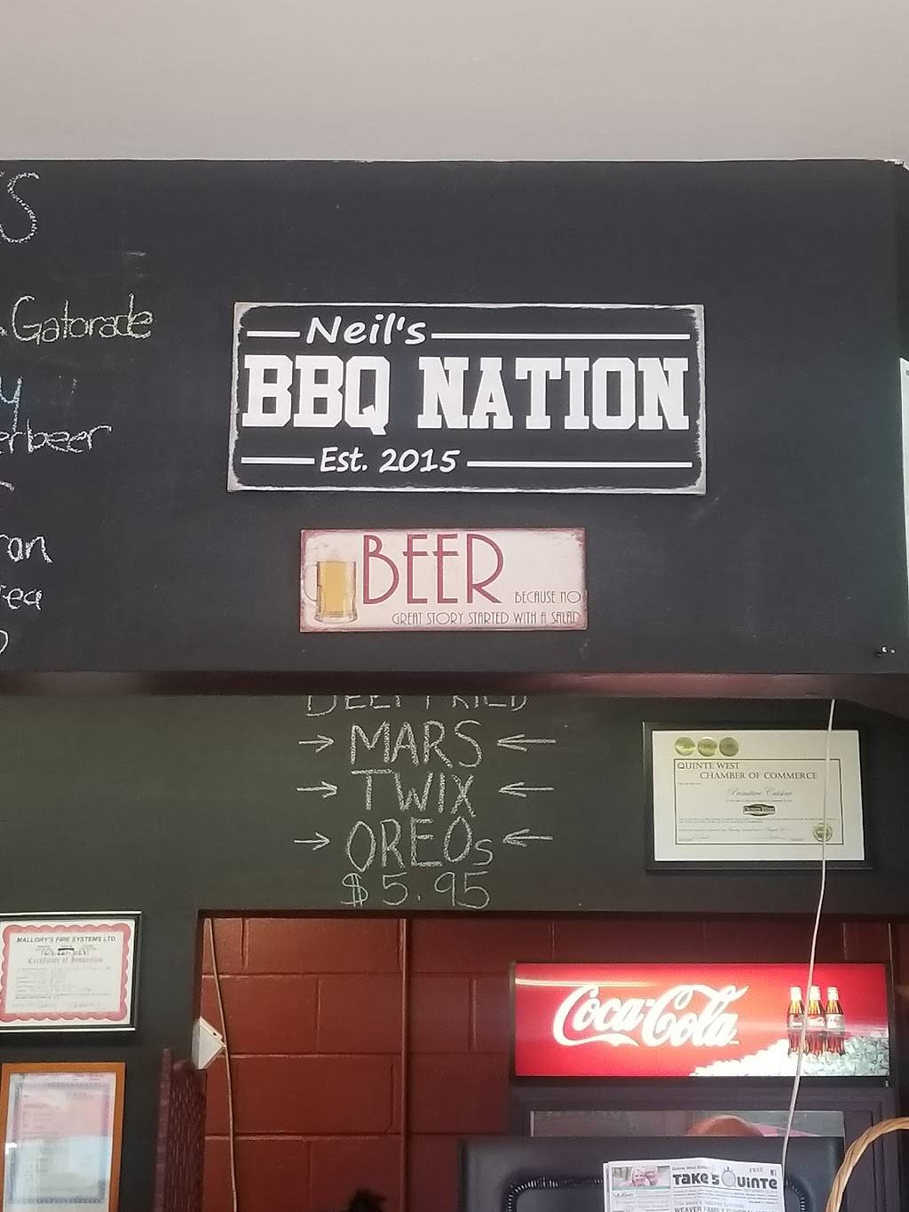 Neils BBQ Nation | restaurant | 178 Dundas St E, Trenton, ON K8V 1L6, Canada | 6133924227 OR +1 613-392-4227