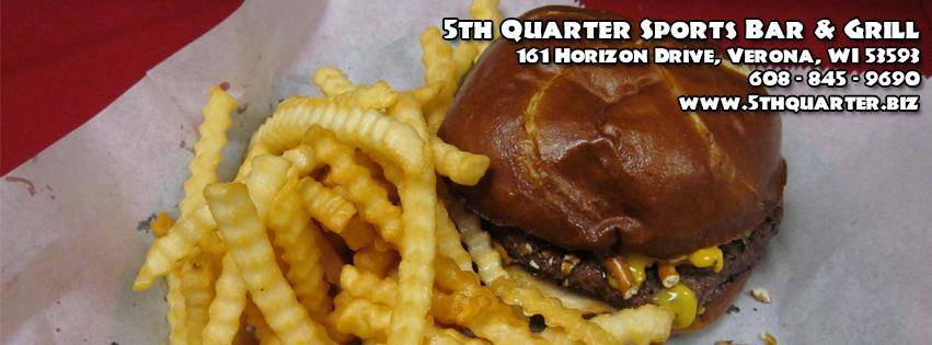 5th Quarter | restaurant | 161 Horizon Dr #110, Verona, WI 53593, USA | 6088459690 OR +1 608-845-9690
