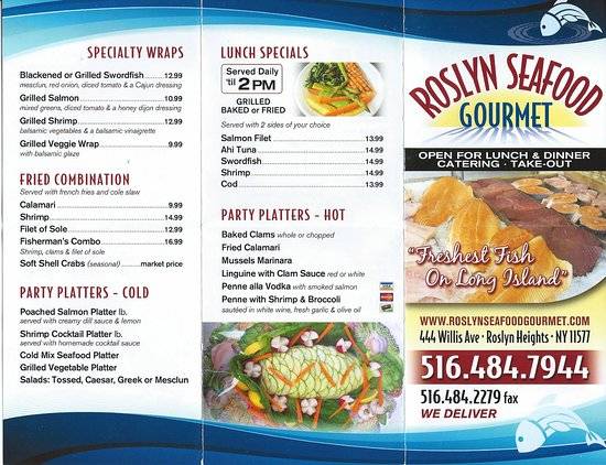 Roslyn Seafood Gourmet | restaurant | 444 Willis Ave, Roslyn Heights, NY 11577, USA | 5164847944 OR +1 516-484-7944