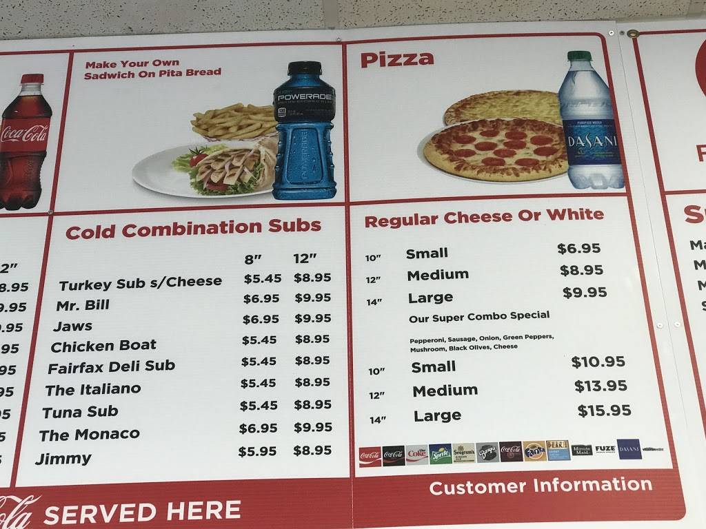 Fairfax Deli & Pizza | restaurant | 7173 Lee Hwy, Falls Church, VA 22046, USA | 7035325981 OR +1 703-532-5981