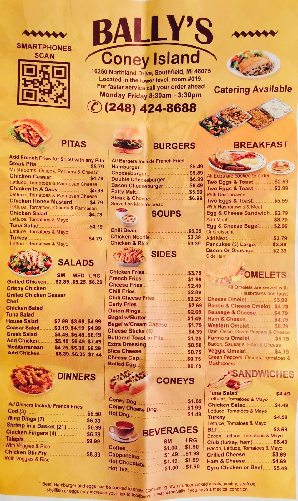 Ballys Coney Island Inc | restaurant | 16250 Northland Dr, Southfield, MI 48075, USA | 2484248688 OR +1 248-424-8688