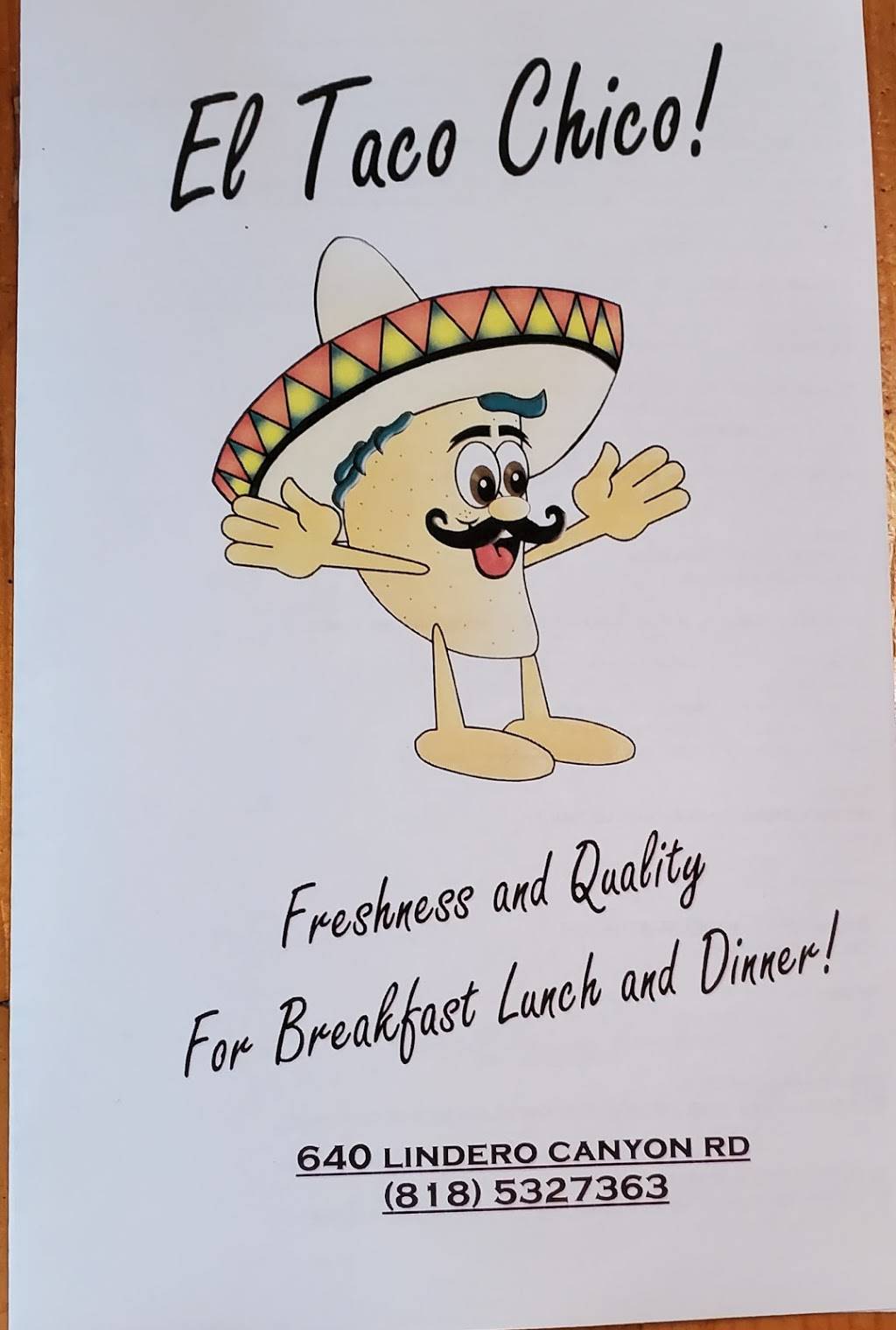 El Taco Chico | restaurant | 640 Lindero Canyon Rd, Oak Park, CA 91377, USA | 8185327363 OR +1 818-532-7363