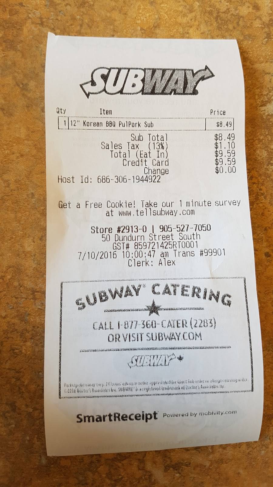 Subway | restaurant | Dundurn Place, 50 Dundurn St S Unit # 107, Hamilton, ON L8P 4W3, Canada | 9055277050 OR +1 905-527-7050