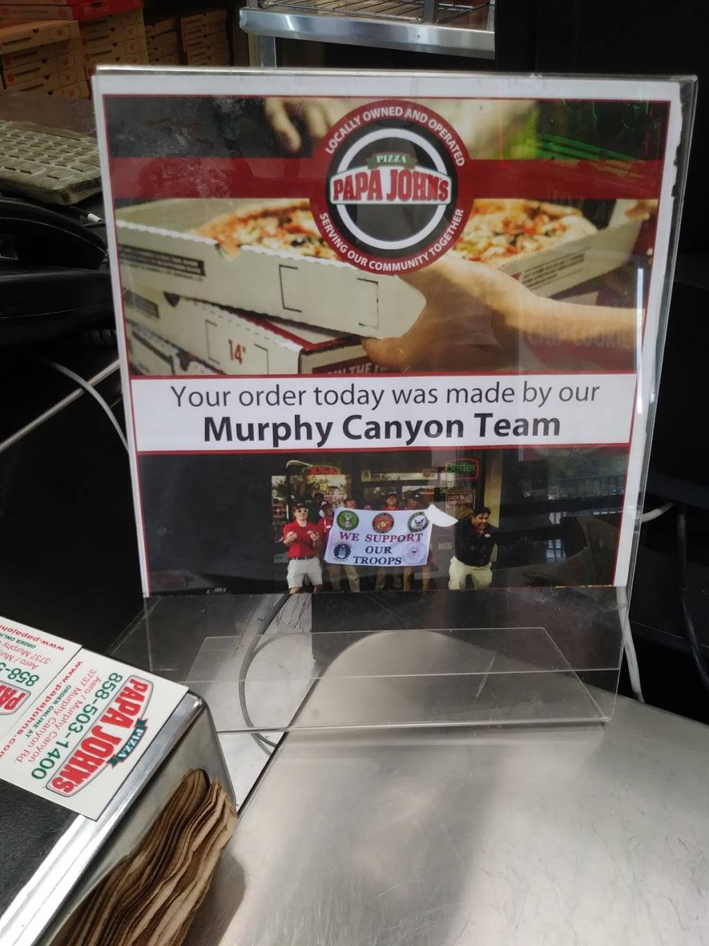 Papa Johns Pizza | restaurant | 3737 Murphy Canyon Rd Ste E, San Diego, CA 92123, USA | 8585031400 OR +1 858-503-1400