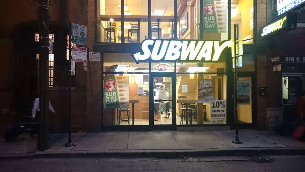Subway Restaurants | restaurant | 816 N State St, Chicago, IL 60610, USA | 3129445106 OR +1 312-944-5106