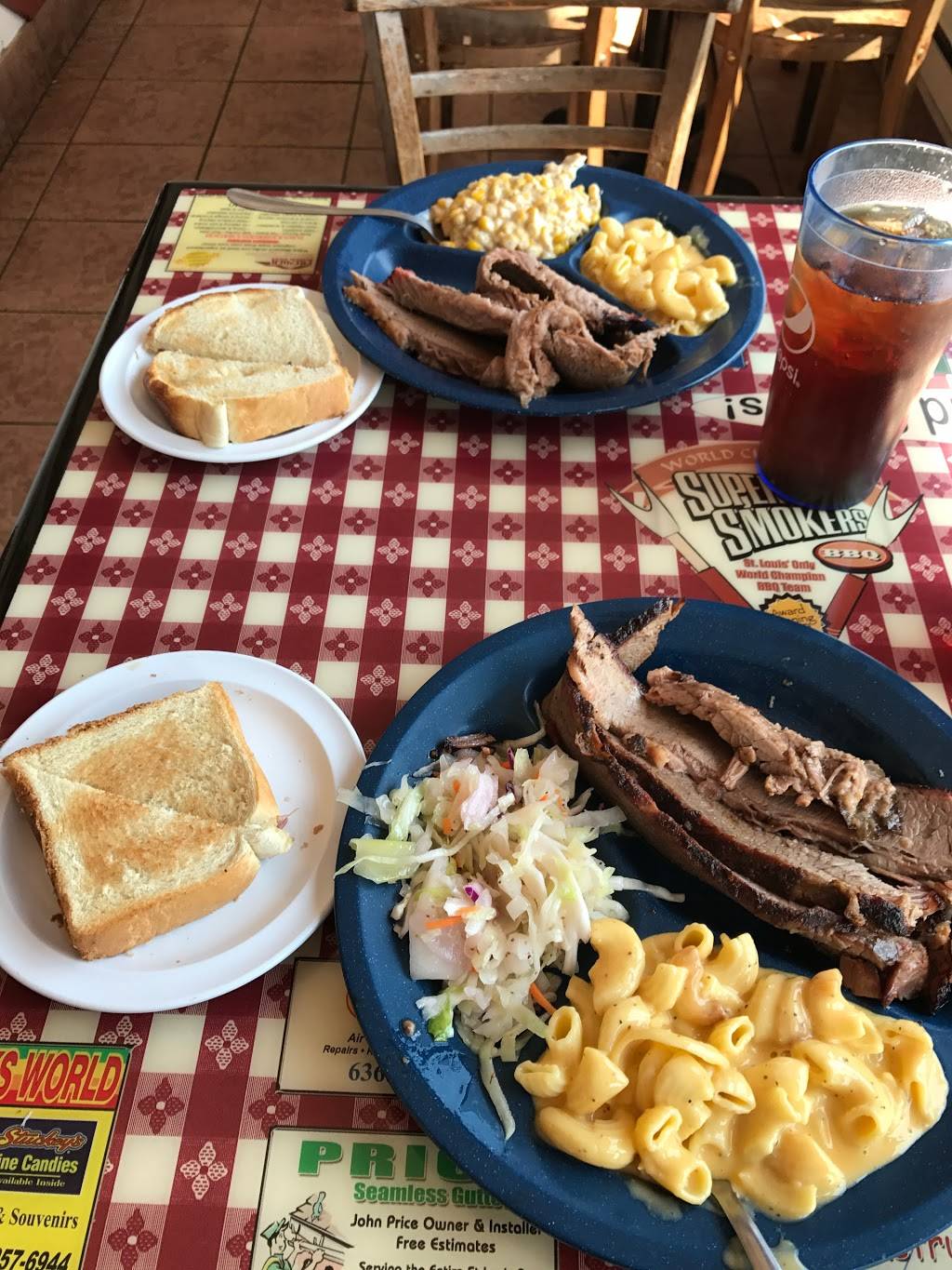 Super Smokers BBQ The Original Memphis Style BBQ In The LOU | meal takeaway | 601 Stockell Dr, Eureka, MO 63025, USA | 6369389742 OR +1 636-938-9742