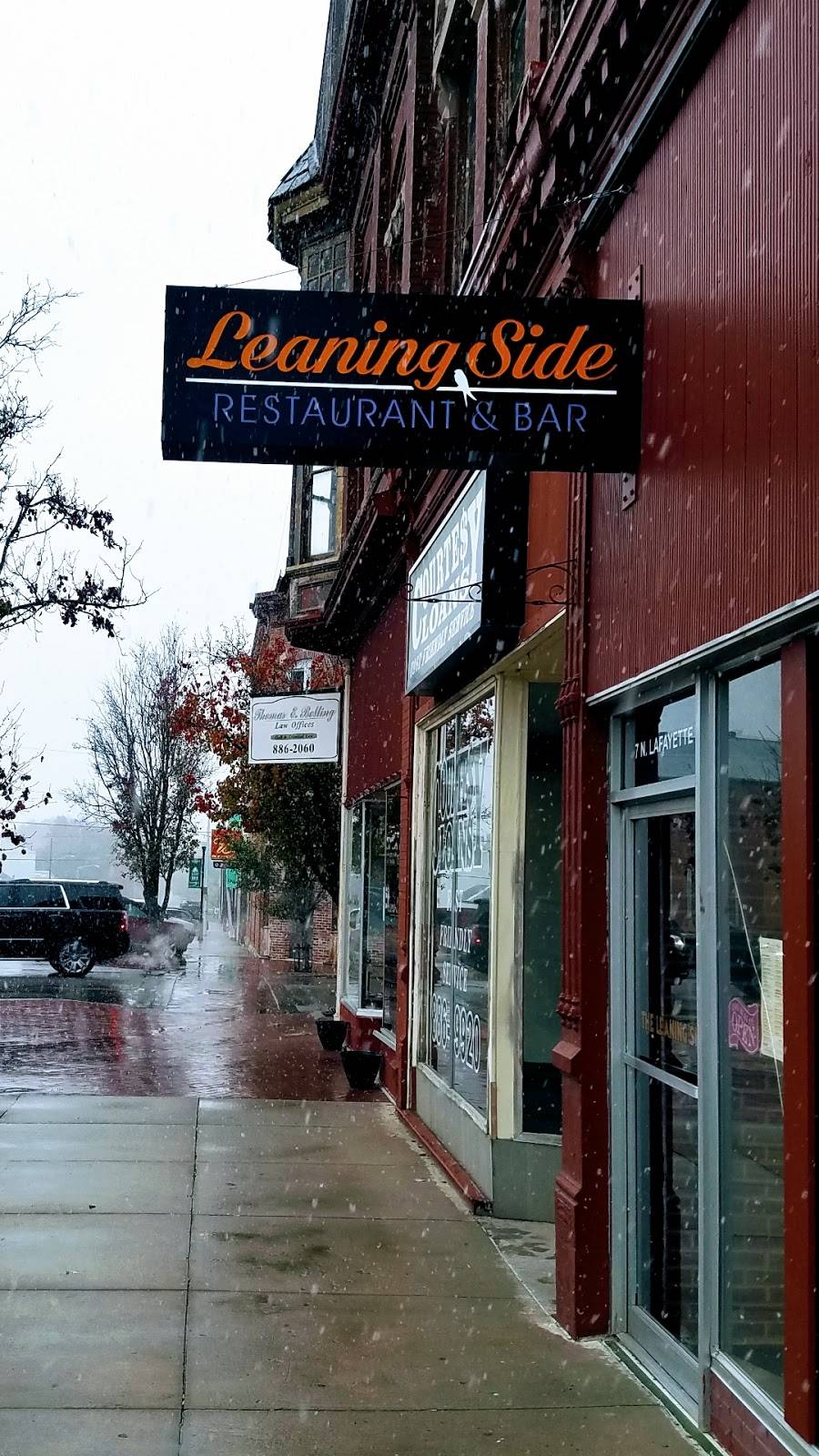 The Leaning Side Restaurant and Bar | restaurant | 7 N Lafayette Ave, Marshall, MO 65340, USA | 6602024326 OR +1 660-202-4326