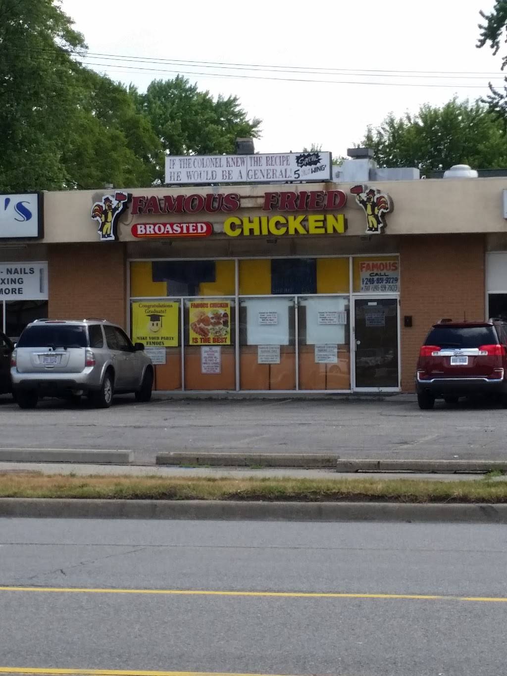 Famous Fried Chicken | restaurant | 29590 Orchard Lake Rd, Farmington Hills, MI 48334, USA | 2488519229 OR +1 248-851-9229