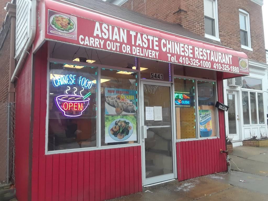 Asian Taste | restaurant | 5441 Belair Rd, Baltimore, MD 21206, USA | 4103251000 OR +1 410-325-1000