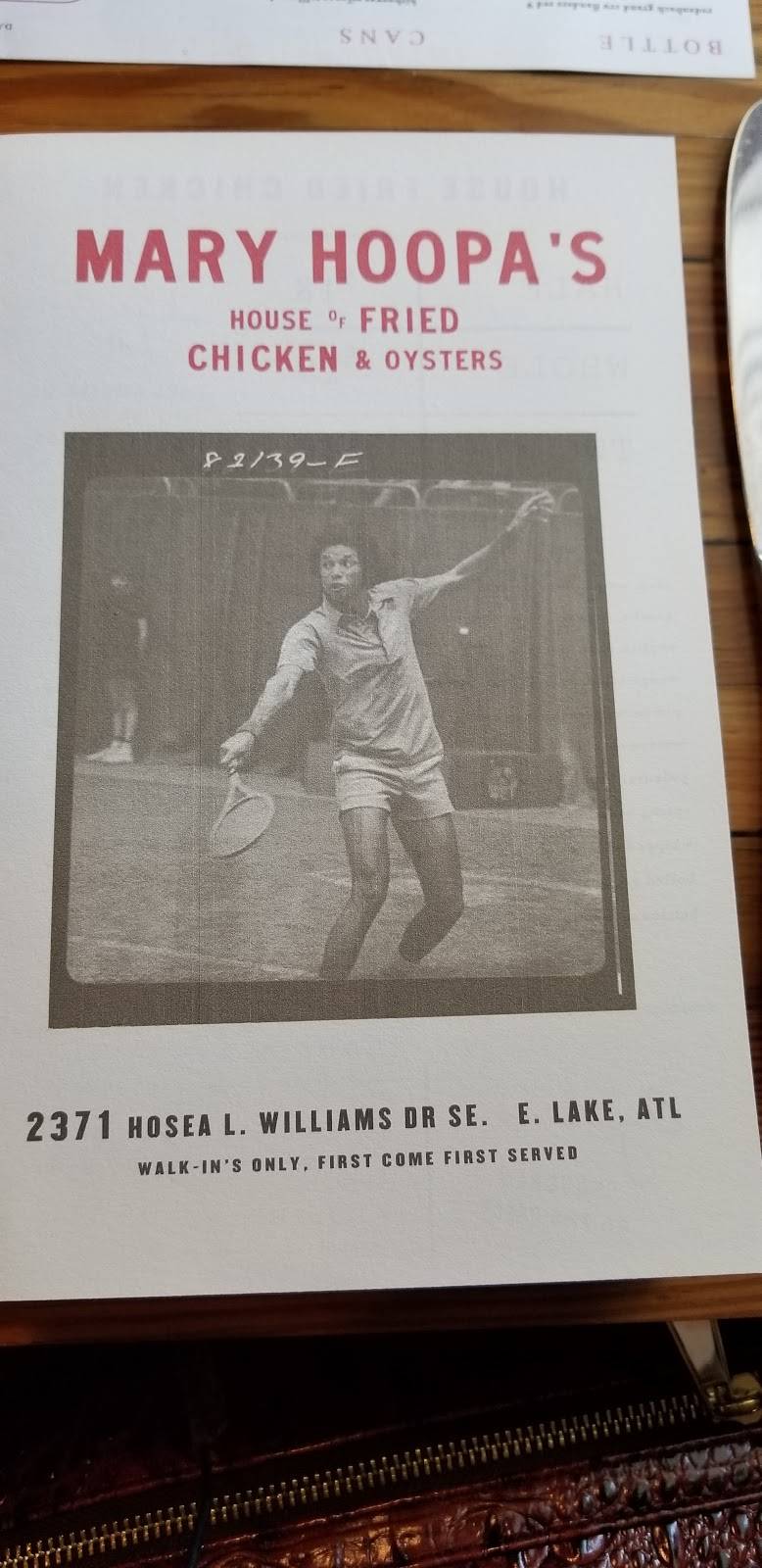 Mary Hoopas House of Fried Chicken & Oysters | restaurant | 2371 Hosea L Williams Dr SE, Atlanta, GA 30317, USA | 4042545236 OR +1 404-254-5236