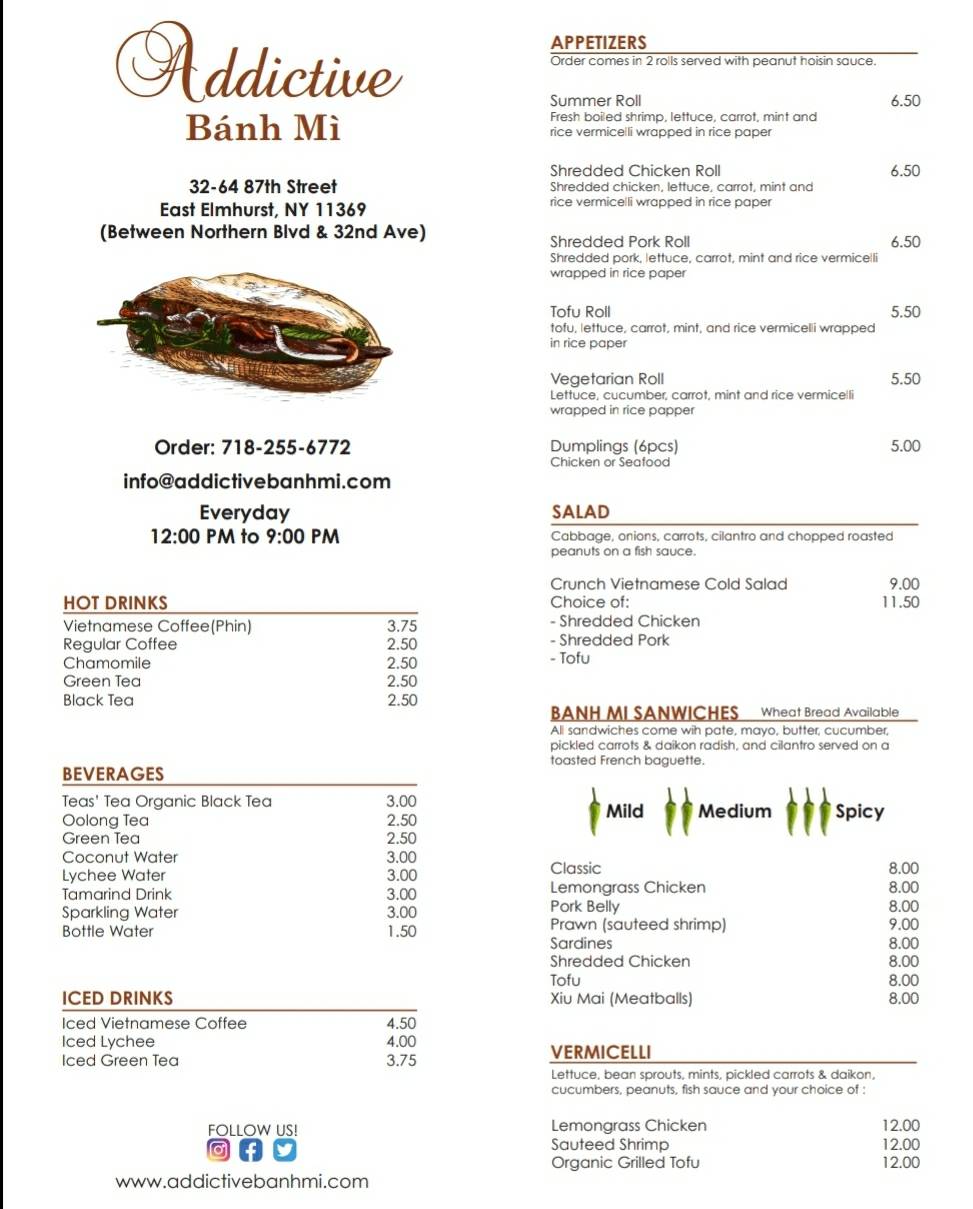Addictive Bánh Mì | restaurant | 32-64 87th St, Flushing, NY 11369, USA | 7182556772 OR +1 718-255-6772