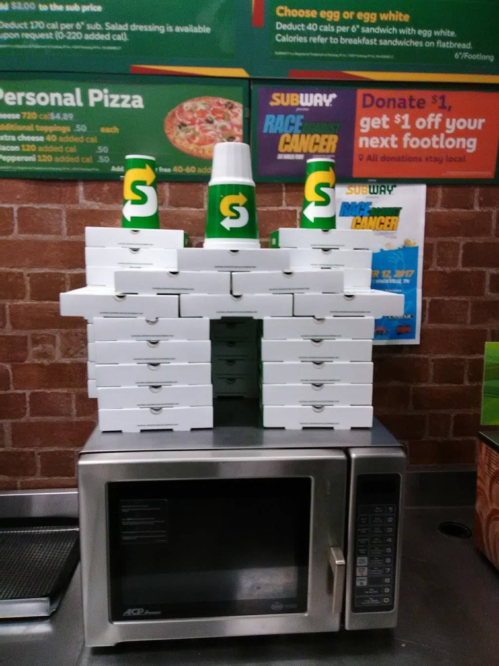 Subway Restaurants | restaurant | 9629 Countryside Center Ln, Knoxville, TN 37931, USA | 8657695212 OR +1 865-769-5212