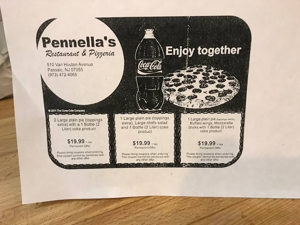 Pennellas Restaurant & Pizzeria | restaurant | 510 Van Houten Ave, Passaic, NJ 07055, USA | 9734724065 OR +1 973-472-4065