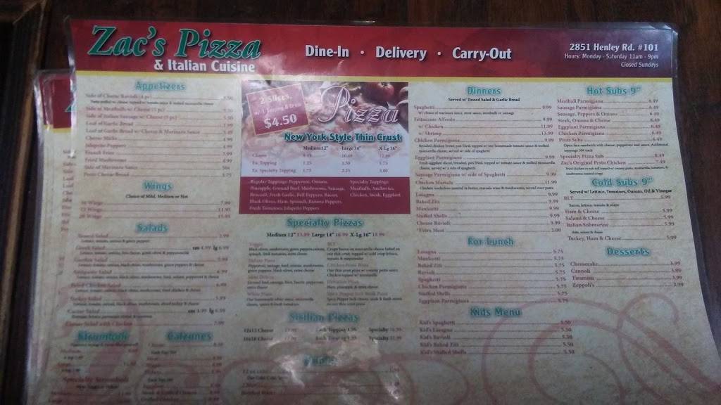 Zacs Pizza Restaurant | restaurant | 2851 Henley Rd, Green Cove Springs, FL 32043, USA | 9044060161 OR +1 904-406-0161