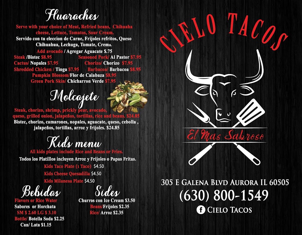 Cielo Tacos | restaurant | 305 E Galena Blvd, Aurora, IL 60505, USA | 6308001549 OR +1 630-800-1549