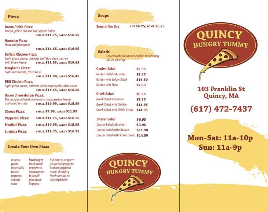 Quincy Hungry Tummy | restaurant | 103 Franklin St, Quincy, MA 02169, USA | 6174727437 OR +1 617-472-7437