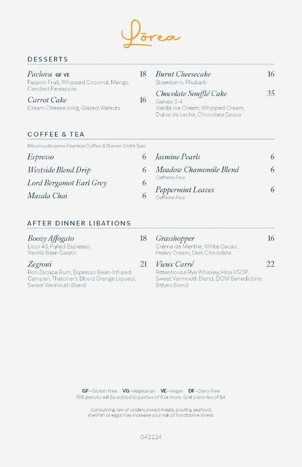 Lōrea | restaurant | Lorea Restaurant, 21080 Pacific Coast Hwy, Huntington Beach, CA 92648, USA | 7146986130 OR +1 714-698-6130