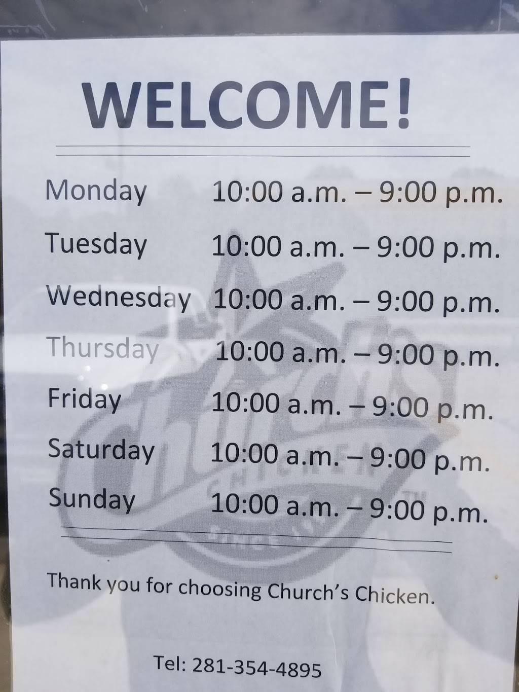 Churchs Chicken | restaurant | 21775 FM1314, Porter, TX 77365, USA | 2813454620 OR +1 281-345-4620