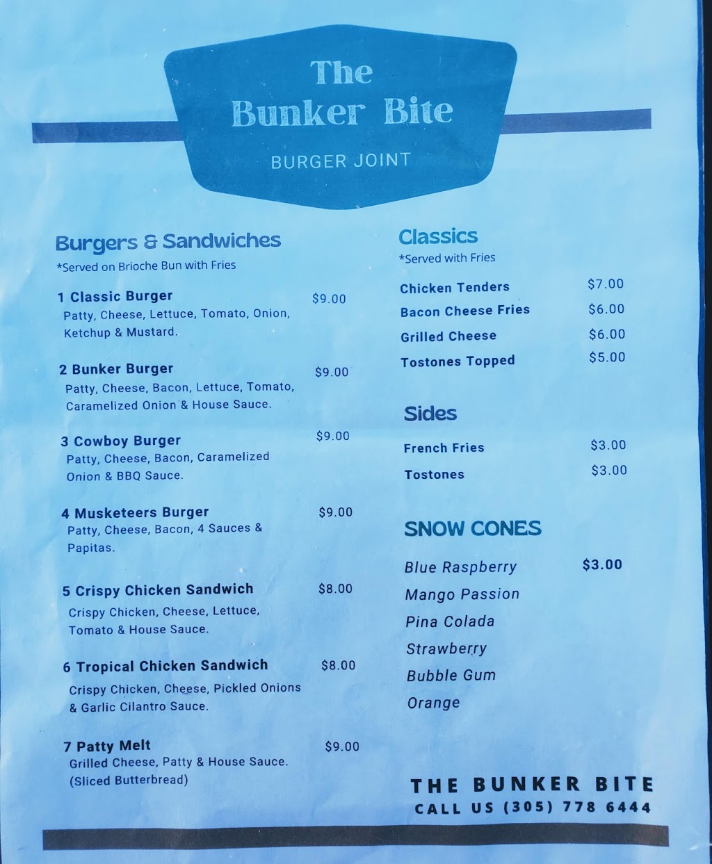 Bunker Bite | meal takeaway | 220 NW 137th Ave, Miami, FL 33182, USA | 3057786444 OR +1 305-778-6444