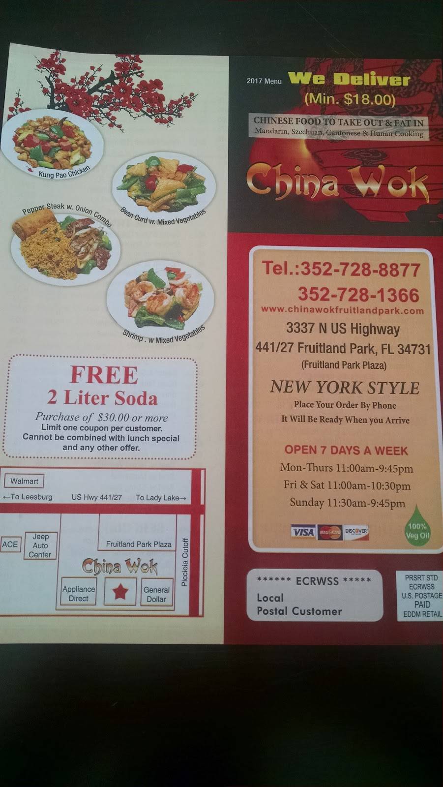 China Wok | restaurant | 3337 US-27, Fruitland Park, FL 34731, USA | 3527288877 OR +1 352-728-8877