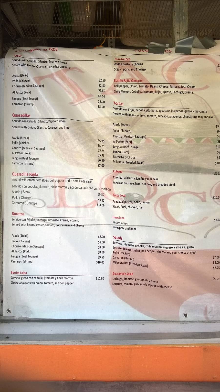 Tacos Locos Food Truck | restaurant | 6135 Montgomery Rd, Cincinnati, OH 45213, USA | 5133063617 OR +1 513-306-3617