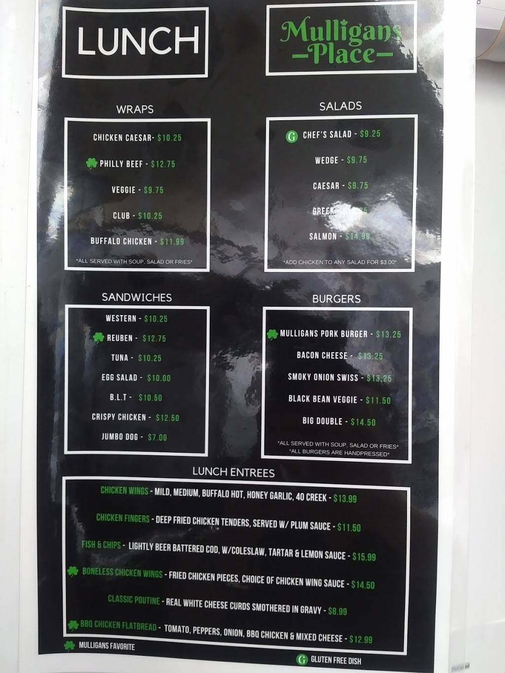 Mulligans Place | restaurant | 101 John Pound Rd, Tillsonburg, ON N4G 4G8, Canada | 5198424142 OR +1 519-842-4142