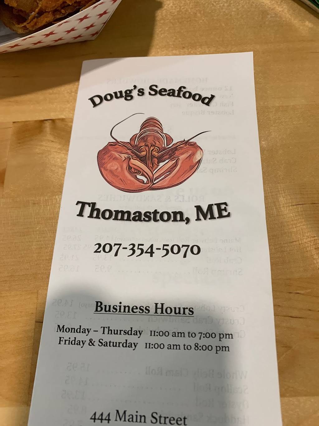 Dougs Seafood | restaurant | Main Street Mall, Thomaston, ME 04861, USA | 2073545070 OR +1 207-354-5070