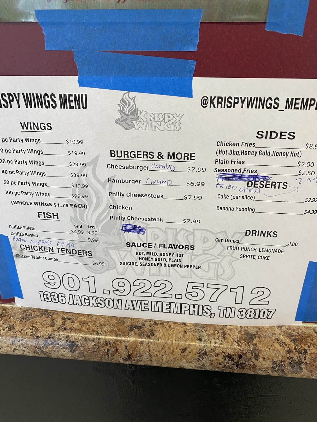 Krispy Wings | restaurant | 1336 Jackson Ave, Memphis, TN 38107, USA | 9019225712 OR +1 901-922-5712
