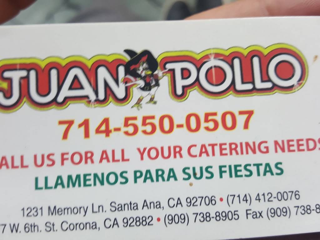 Juan Pollo | restaurant | 1231 W Memory Ln, Santa Ana, CA 92706, USA | 7145500507 OR +1 714-550-0507