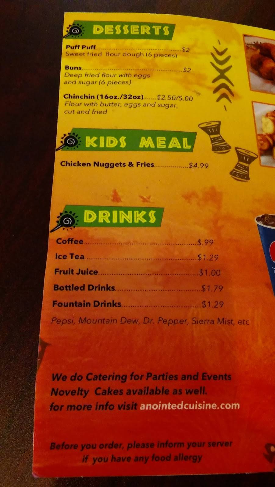 Anointed Cuisine A Taste Of Africa | restaurant | 3140 Lee Trevino Dr, El Paso, TX 79936, USA | 9153074834 OR +1 915-307-4834