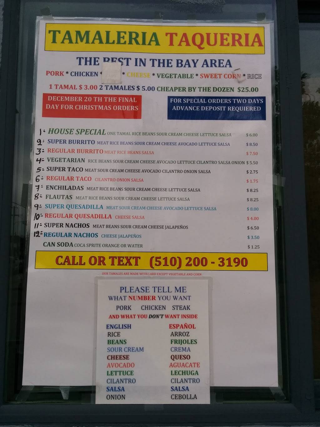 Tamaleria Azteca | restaurant | 5751 Market St, Oakland, CA 94608, USA | 5102003190 OR +1 510-200-3190