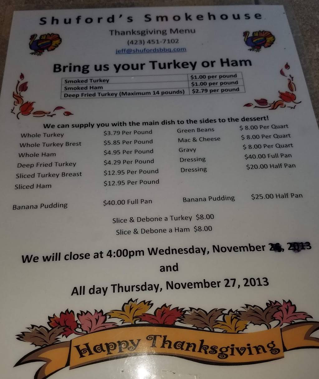 Shufords Smokehouse | Soddy Daisy | restaurant | 11320 Dayton Pike, Soddy-Daisy, TN 37379, USA | 4234517102 OR +1 423-451-7102