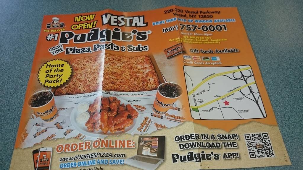 Pudgies Pizza | restaurant | 228 Vestal Pkwy E, Vestal, NY 13850, USA | 6077570001 OR +1 607-757-0001