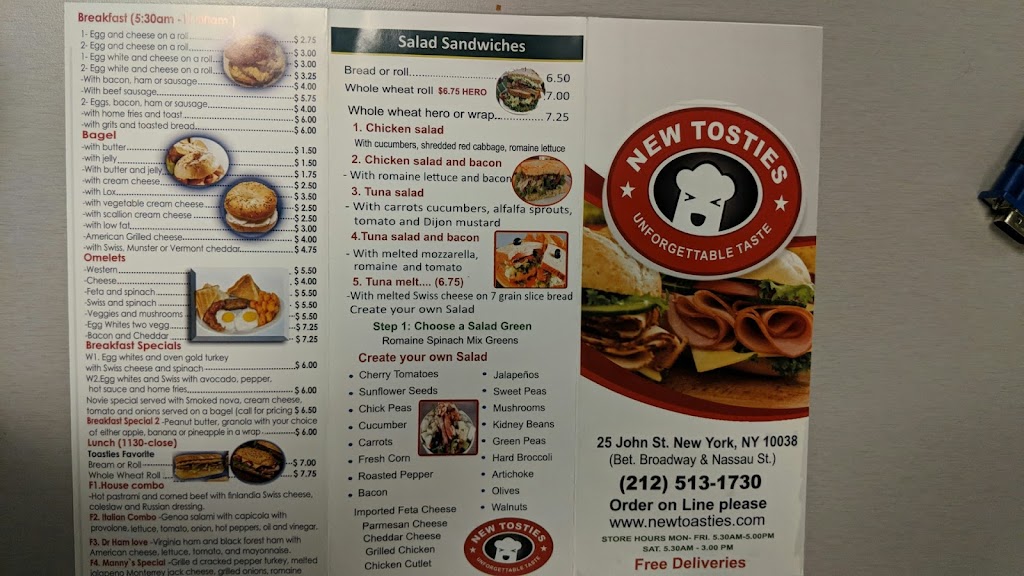 Toasties | restaurant | 25 John St, New York, NY 10038, USA | 2125131730 OR +1 212-513-1730