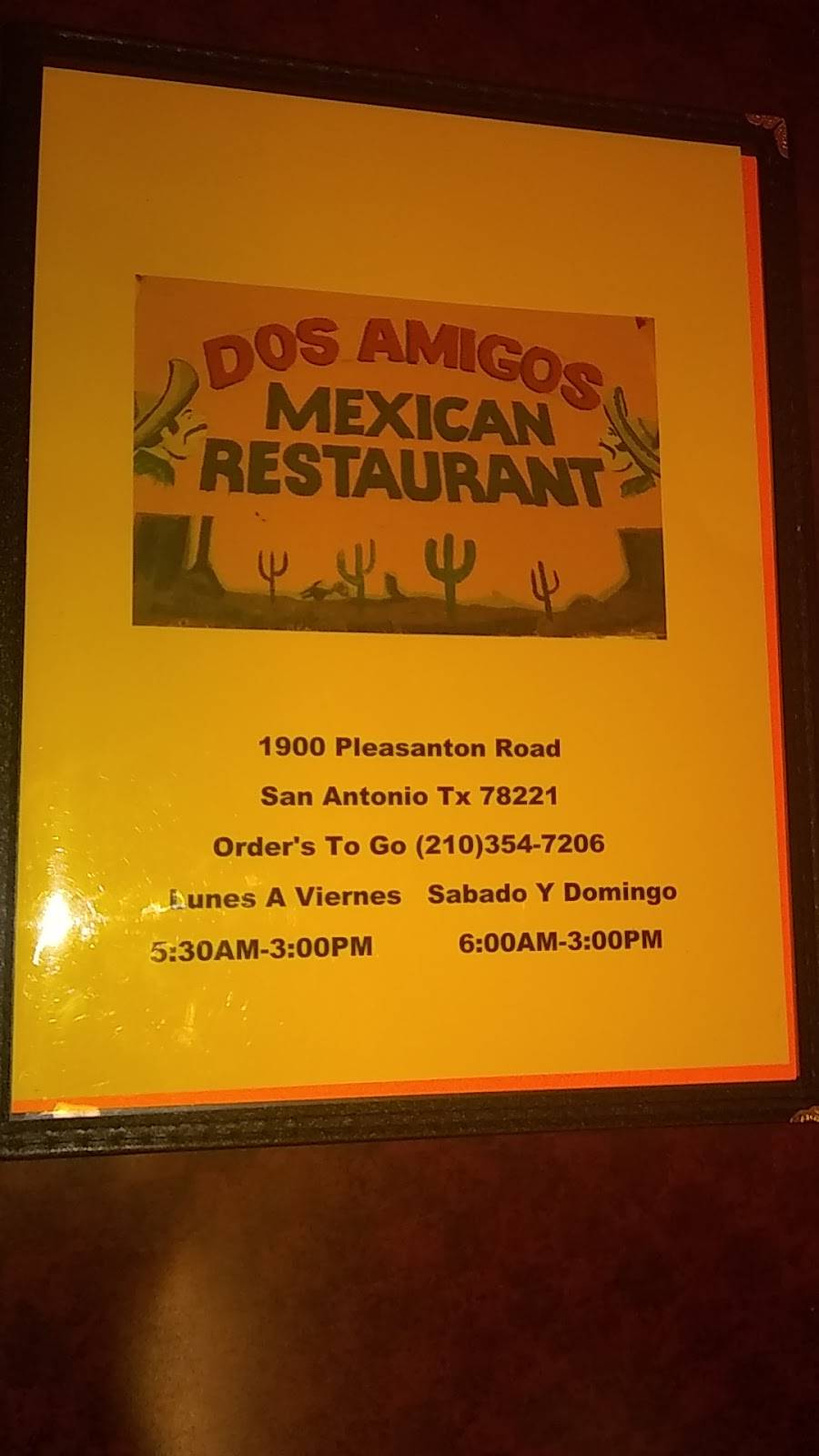 Dos Amigos | restaurant | 546 W Pyron Ave, San Antonio, TX 78221, USA | 2103547206 OR +1 210-354-7206