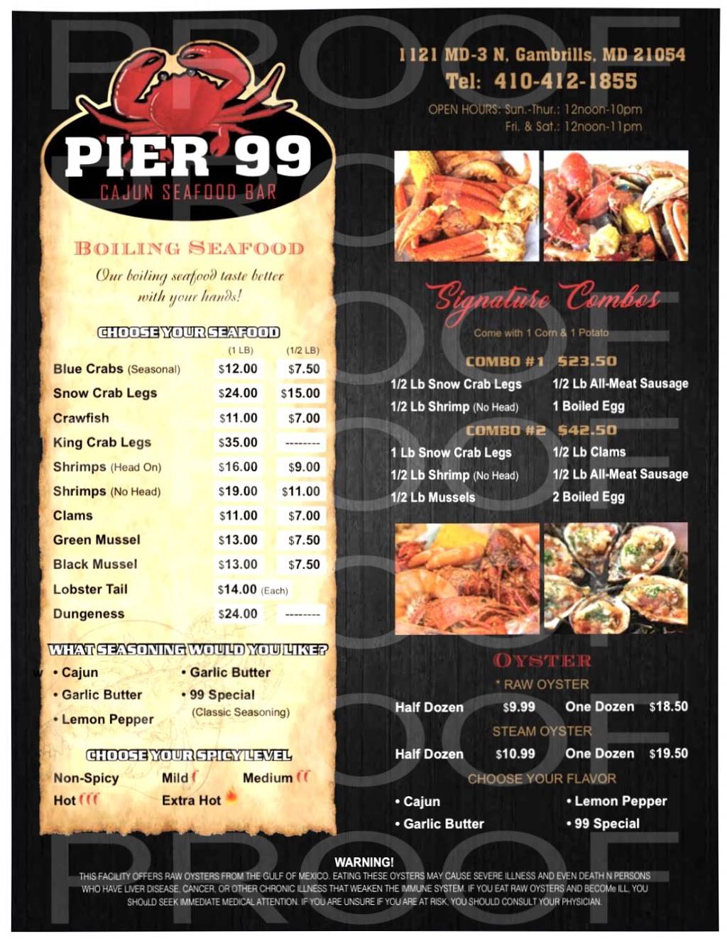 PIER99 Cajun Seafood & Bar | restaurant | 1121 MD-3, Gambrills, MD 21054, USA | 4104121855 OR +1 410-412-1855