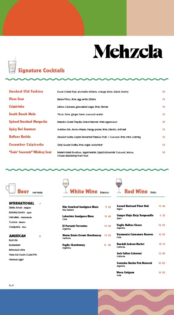 Mehzcla Restaurant South Beach | restaurant | The Balfour Hotel, 350 Ocean Dr, Miami Beach, FL 33139, USA | 7862573660 OR +1 786-257-3660