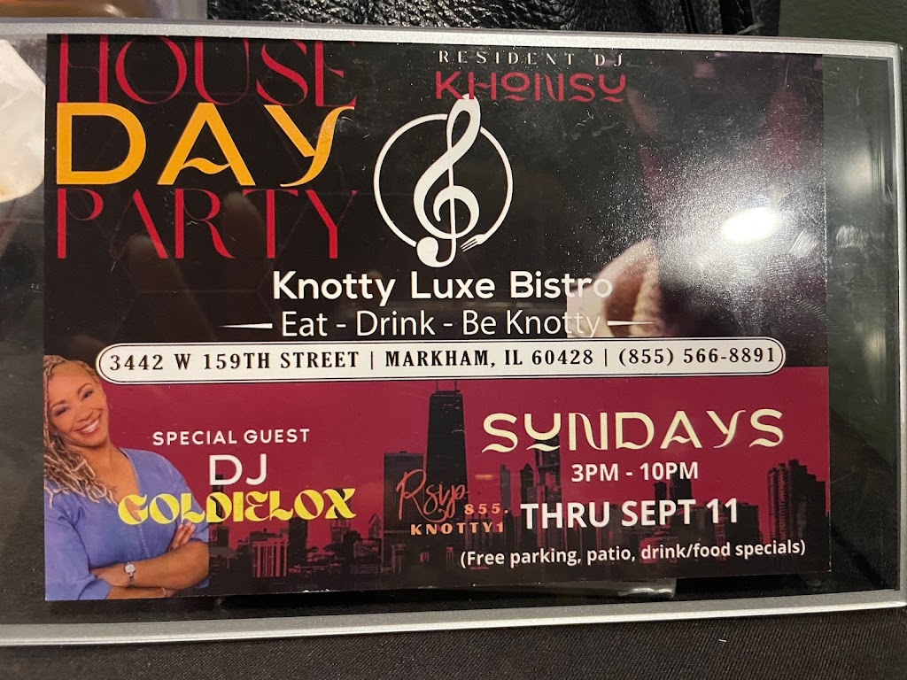 Knotty Luxe | restaurant | 3442 W 159th St, Markham, IL 60428, USA | 8555668891 OR +1 855-566-8891