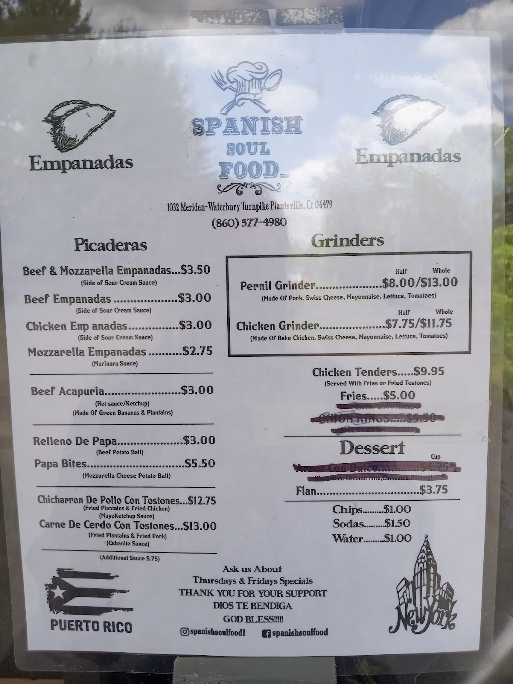 Spanish Soul Food | restaurant | 1032 Meriden-Waterbury Turnpike, Plantsville, CT 06489, USA | 8605774980 OR +1 860-577-4980