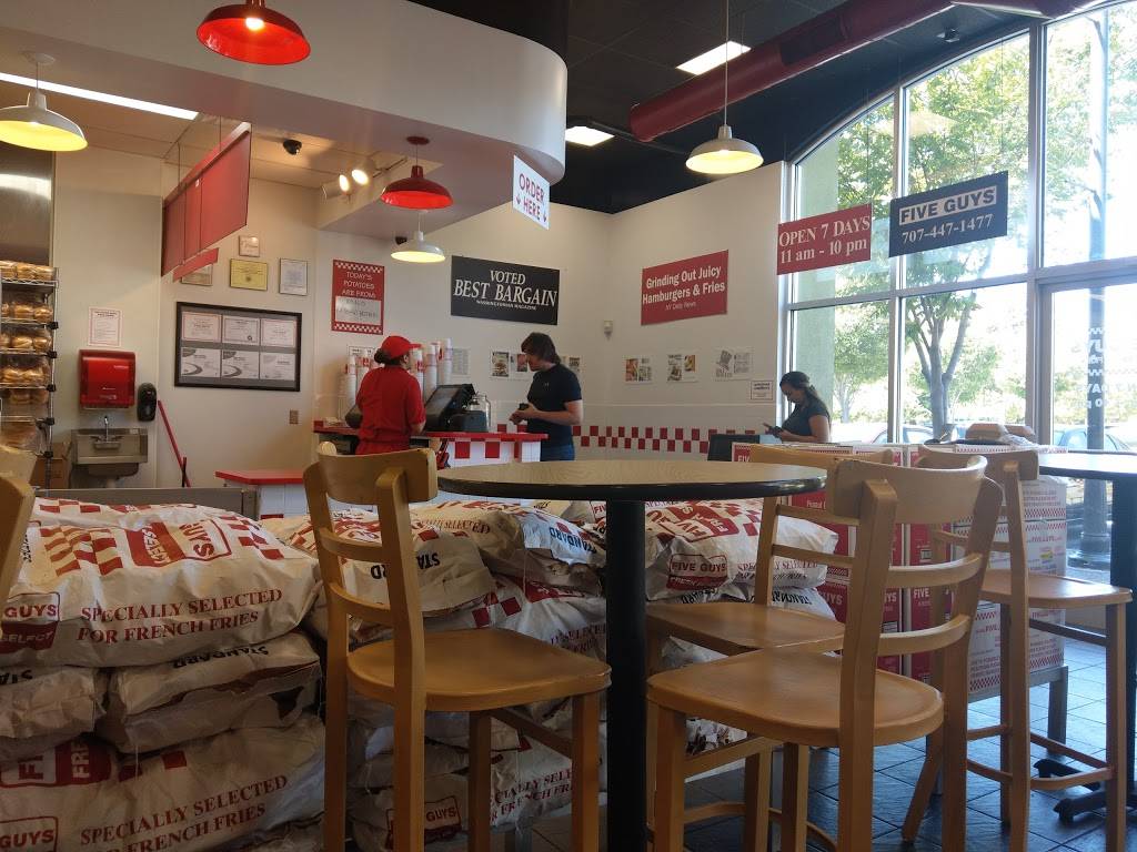 Five Guys | meal takeaway | 1651 E Monte Vista Ave Building 4, Vacaville, CA 95688, USA | 7074471477 OR +1 707-447-1477