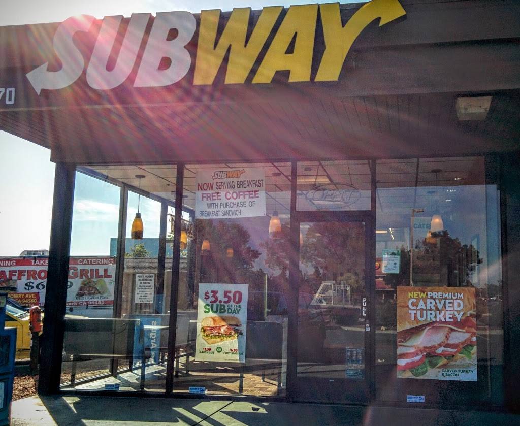 Subway Restaurants | restaurant | 5970 Mowry Ave N, Newark, CA 94560, USA | 5107973831 OR +1 510-797-3831