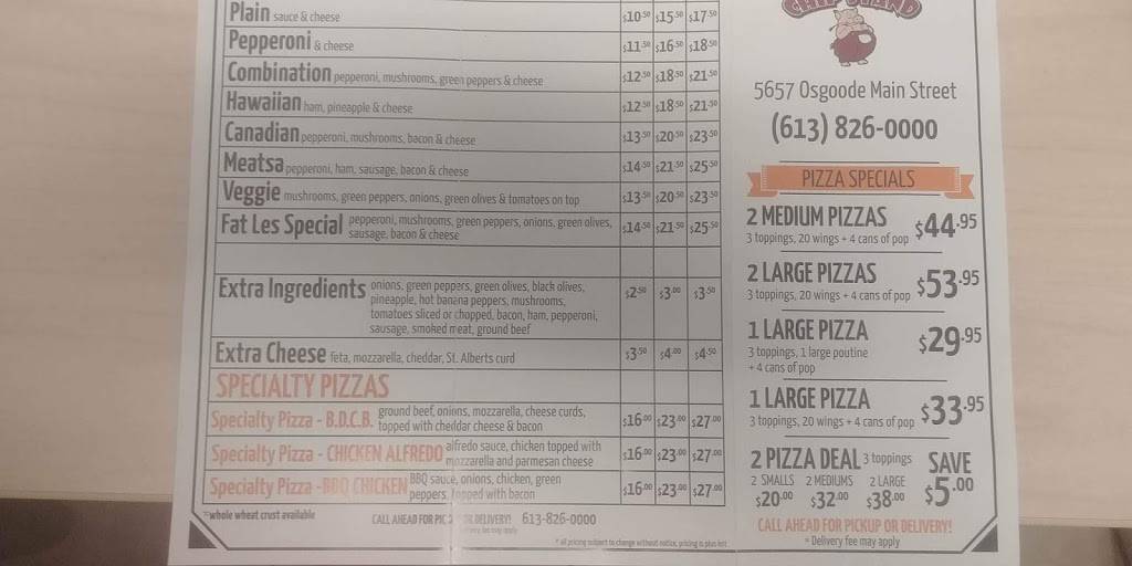 Fat Less Chip Stand | restaurant | 5657 Osgoode Main St, Osgoode, ON K0A 2W0, Canada | 6138260000 OR +1 613-826-0000