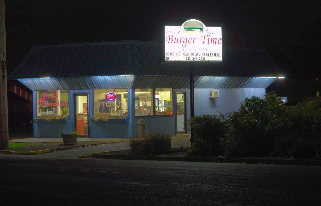 Burger Time | restaurant | 450 S Main St, Mt Angel, OR 97362, USA | 5038452280 OR +1 503-845-2280