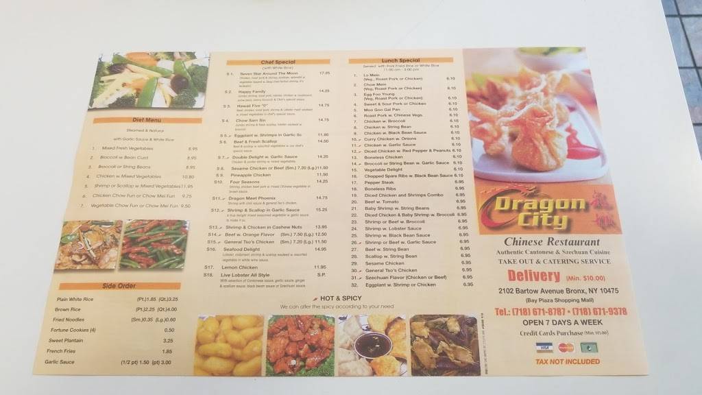 Dragon City | restaurant | 2102 Bartow Ave, Bronx, NY 10475, USA | 7186718787 OR +1 718-671-8787